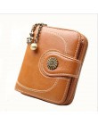 2019 nowe torebki w stylu Vintage portfel damski kobiety portfel z saszetką na karty skóra dla Retro marka mały zamek pani toreb