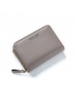 WEICHEN nowy portfel damski wiele działów wizytownik składany damski mała torebka Zipper etui na karty wysokiej jakości damskie 