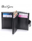 BISI GORO 2020 inteligentny portfel męski futerał na karty rfid stop Aluminium metalowy portfel na karty kredytowe antykradzieżo