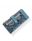 Nowa wężowa skóra portfel Zipper kieszeń na telefon komórkowy monety karty posiadacz torebki damskie portfele damskie sprzęgło d