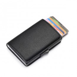 BISI GORO New Arrival portfel z miękkiej skóry RFID blokowanie etui na dowód osobisty wielofunkcyjny portfel wysokiej jakości 3 