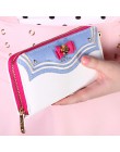 Kawaii Sailor Moon Designer długi portfel ze skóry kobiet japońska moda marka Lady etui na zamek piękne torebki sprzęgła kobiet