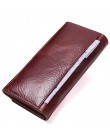 Kontakt nowe oryginalne skórzane damskie portfele kopertówki etui na wiele kart długie damskie torebki z torbą na telefon moda d
