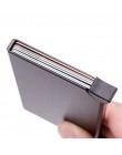 BISI GORO RFID Anti-theft inteligentny portfel cienki etui na dowód Unisex automatycznie solidne metalowe etui na karty kredytow