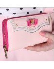 Kawaii Sailor Moon Designer długi portfel ze skóry kobiet japońska moda marka Lady etui na zamek piękne torebki sprzęgła kobiet