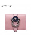 LAFESTIN marka kobiety portfel luksusowy projektant diamenty krótka torebka portfel damskie etui na karty portfele portfele na m