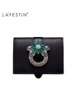 LAFESTIN marka kobiety portfel luksusowy projektant diamenty krótka torebka portfel damskie etui na karty portfele portfele na m