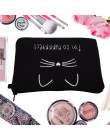 Jom Tokoy organizer na kosmetyki torba czysta czerń śliczne nadruki z kotem kosmetyczka moda damska marka kosmetyczka