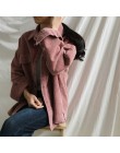 Kurtki damskie wiosenna i jesienna sztruksowa kurtka damska płaszcz z kieszeniami Plus rozmiar zimowa damska Streetwear odzież c