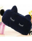 Nowe słodkie flanelowe małe torby kosmetyczne kobiety makijaż kot kreskówkowy torby do przechowywania organizator podróży pióro 