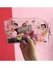 Cute Cartoon Girl kosmetyczka przezroczyste kobiety kosmetyczka PVC Zipper zestaw do makeupu Travel organizator przyborów toalet