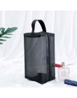 1 PC Mesh przezroczysta kosmetyczka Zipper torebki na makijaż dla kobiet mycie stałe organizator podróży czarna kosmetyczka Drop