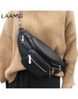Laamei Pu skórzana saszetka na zamek kobiet talii torba modny pasek torba na klatkę piersiowa podróży pieniądze etui na telefony