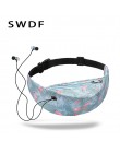 SWDF 2019 nowy 3D kolorowe druku rozrywka talii torba wodoodporna piterek podróży telefon komórkowy saszetka biodrowa dla kobiet