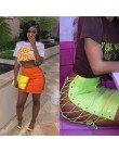OMSJ 2019 Sexy Club kobieta Mini spódnica ołówkowa kobiety wysoki gorset Neon zielony pomarańczowy jednolita sukienka typu bodyc