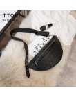 TTOU klasyczny modny Pu skórzany pas biodrowy jednolita moda damskie torebki na ramię czarny wzór torba prosty pasek na co dzień