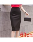 Eleganckie Midi spódnice ołówkowe wysokiej talii dla Wrok 2020 duże rozmiary spódnica 4XL 5XL szczelina czarne czerwone elastycz
