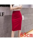 Eleganckie Midi spódnice ołówkowe wysokiej talii dla Wrok 2020 duże rozmiary spódnica 4XL 5XL szczelina czarne czerwone elastycz