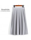 SheBlingBling wiosna jesień moda damska wysokiej talii plisowana Solid Color elastyczna spódnica do połowy długości promocje Lad