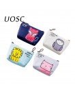 UOSC portmonetki damskie portfele małe Cute Cartoon zwierząt posiadacz karty futerał na klucze worki na pieniądze dla dziewczyne
