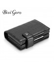 BISI GORO 2020 aluminiowy portfel etui na karty kredytowe Metal z blokadą RFID portfel wielofunkcyjny metalowy futerał podróżny