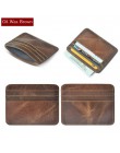 Moda oryginalne skórzane etui na karty bankowe cienki Mini portfel na karty mężczyźni identyfikator firmy etui na karty kredytow