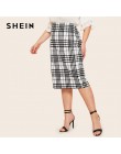 SHEIN czarna porządna damska Plus rozmiar elegancka spódnica ołówkowa wiosna jesień urząd Lady odzież robocza rozciągliwe Bodyco