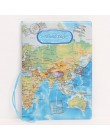 Nowy mapa podróży świata okładki na paszport dla mężczyzn, skóra PVC saszetka na dowód osobisty etui na paszport portfele na pas