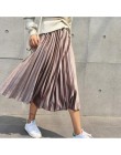 2019 nowy jesień zima wysokiej spódniczka z wysokim stanem chudy kobiet aksamitna spódnica długie plisowane spódnice koreański s