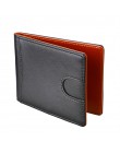 Nowy anty RFID prawdziwej skóry męski portfel na pieniądze kobiece etui na karty kredytowe mężczyzna Metal Bill Clamp portfel to