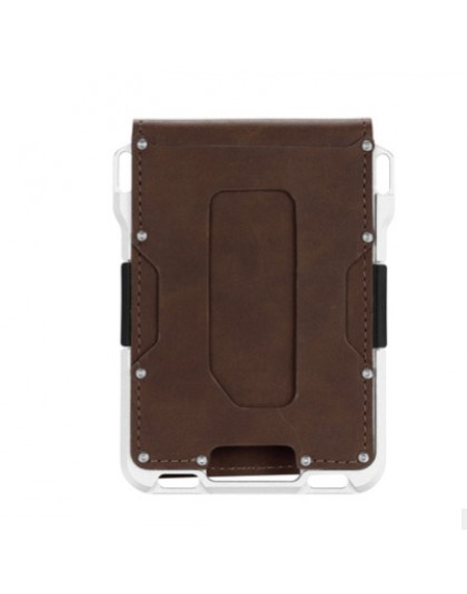 Aluminium RFID blokowanie etui na karty kredytowe moneta torebka skóra crazy horse minimalistyczny portfel na karty dla mężczyzn