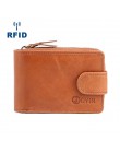 JOYIR etui na identyfikator karty kredytowej portfel ze skóry naturalnej męskie wizytówki portfel RFID o dużej pojemności posiad