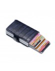 Nowy futerał na karty RFID blokujący aluminiowy identyfikator firmy etui na karty kredytowe mężczyźni Slim podwójny portfel port