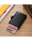 Nowy futerał na karty RFID blokujący aluminiowy identyfikator firmy etui na karty kredytowe mężczyźni Slim podwójny portfel port