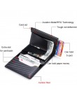 Carbon Fiber Anti Rfid pojemnik na kartę bankową mężczyźni kobiety biznes karta kredytowa portfel z uchwytem etui skórzana torba