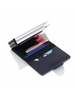 Cizicoco nowy RFID crazy horse skóra pu Mini portfel informacje o bezpieczeństwie podwójne pudełko aluminiowe etui na karty kred