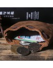 Oryginalna ręcznie robiona skóra crazy horse mała Unisex moneta torebka skóra bydlęca monety pieniądze kieszeń portfel w stylu r