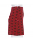 Sweetown czerwona aksamitna spódnica z wysokim stanem Streetwear nadruk w kształcie serca Zipper śliczne spódnice damskie styl p
