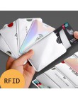 Srebrny Laser Aluminium anty portfel Rfid blokowanie czytnik blokada pojemnik na kartę bankową ID etui na karty bankowe ochrona 