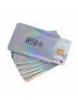 Srebrny Laser Aluminium anty portfel Rfid blokowanie czytnik blokada pojemnik na kartę bankową ID etui na karty bankowe ochrona 