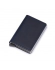 Skórzany portfel męski moda wizytownik dla mężczyzn niebieski etui na dowód osobisty krótki Rifd portfele męskie portfel na kart