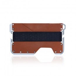 DIENQI nowe oryginalne skórzane etui na karty mężczyźni aluminium Metal RFID blokowanie etui na karty kredytowe Slim minimalisty