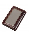 Unisex Vintage oryginalna krowa skórzany portfel profesjonalny uchwyt na wizytówki torebki RFID portmonetka Slim etui na karty R