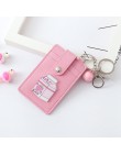Kawaii różowy Sailor Moon PU skórzane etui na identyfikator karty torba kobiety Travel Bank Bus etui na karty kredytowe brelok p