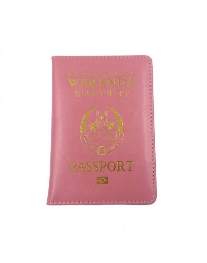 Akcesoria podróżne Wakanda PU skórzane posiadacze paszportów okładki ID etui na karty bankowe kobiety funkcja paszport portfel b