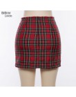 Sisterlinda prosty czerwony krótki, obcisły spódnica w kratę kobiet 2019 moda lato wysokiej talii Mini spódnica Streetwear krótk