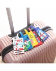 Kawaii Stitch Doraemon walizka bagaż Tag Cartoon adres dowód tożsamości uchwyt etykieta na bagaż Silica Ge identyfikator akcesor