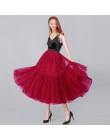 3 kolory 90 cm Runway luksusowe miękki tiul spódnica ręcznie robione Maxi długie plisowane spódnice kobiet w stylu Vintage halka