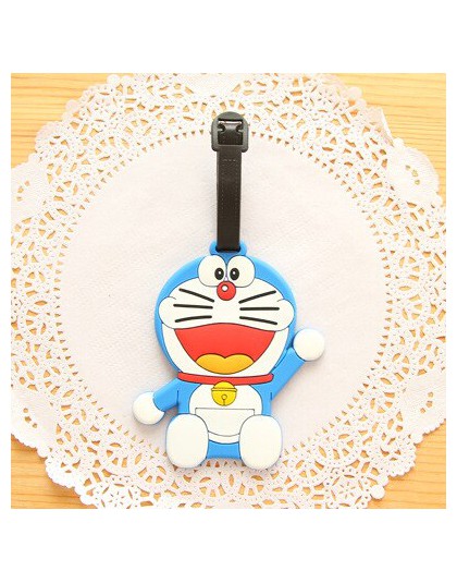 Kawaii Stitch Doraemon walizka bagaż Tag Cartoon adres dowód tożsamości uchwyt etykieta na bagaż Silica Ge identyfikator Travel 