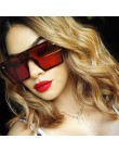 Za duże kwadratowe okulary kobiety 2019 luksusowej marki mody płasko zakończony czerwony czarny przezroczyste soczewki One Piece